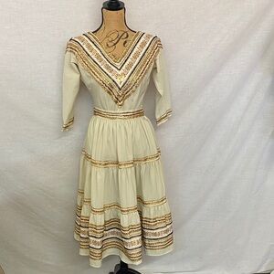 Vintage Mexican Ribbon Skirt Set